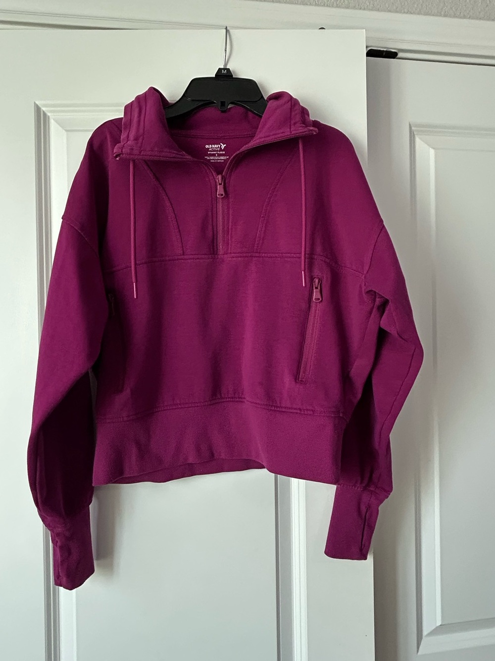 Old Navy Deep Magenta Half-Zip Fleece Hoodie
